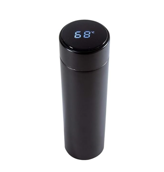 Temperature Vacuum Insulated Thermos Water Bottle with LED Temperature Display Stainless Steel Perfect for Hot and Cold Drinks (Black)